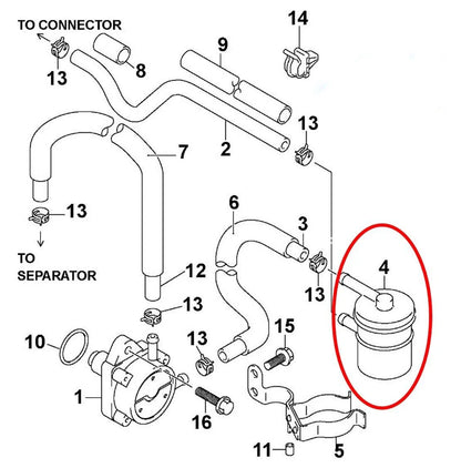 4-Stroke Fuel Filter for Johnson Evinrude OMC 25-70 HP Models