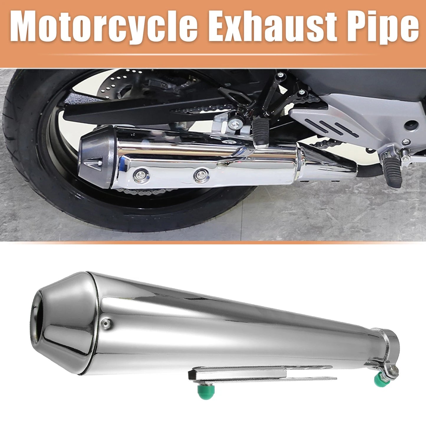 1pcs Exhaust 1.42'' Inlet Muffler Pipe Chrome for Motorcycle