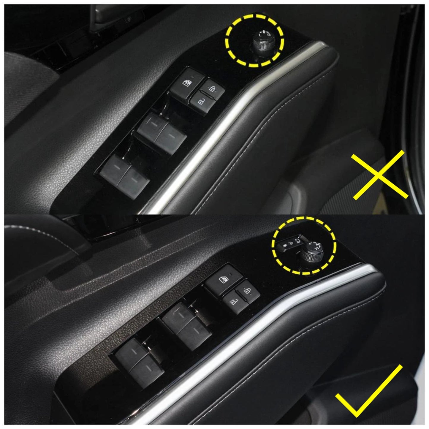 Carbon Fiber Window Lift Panel Cover Trim for Toyota Highlander 2020-2023 4x