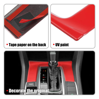 Red Gear Panel Trim Shift Box Cover Decal for Honda Civic (2016-2021)
