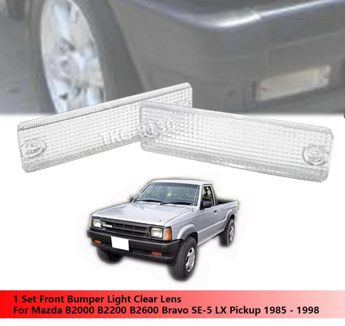 Clear Lens Front Bumper Light for Mazda B2000 B2200 B2600 (1986-1993)