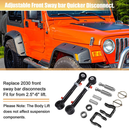 2.5"-6" Sway Bar Quick Disconnect End Links for Jeep Wrangler (1997-2006)