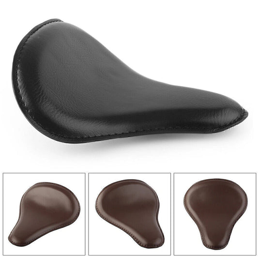 13.5"x12" Solo Slim Black Large Leather Seat for Harley Bobber Chopper