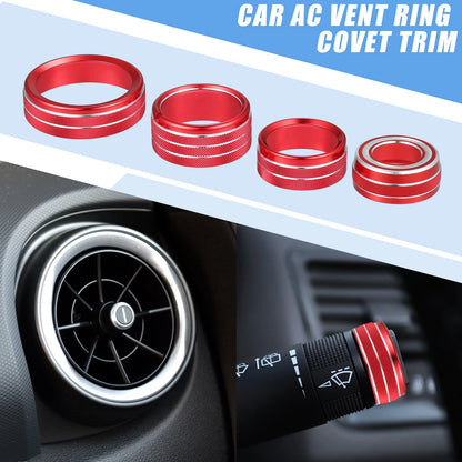 8 x Car AC Vent Ring Cover for GMC Sierra (2014-2018) Aluminum