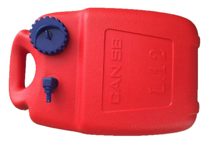 Portable 12L Fuel Tank for Outboard Motors, Polyethylene, All Brands