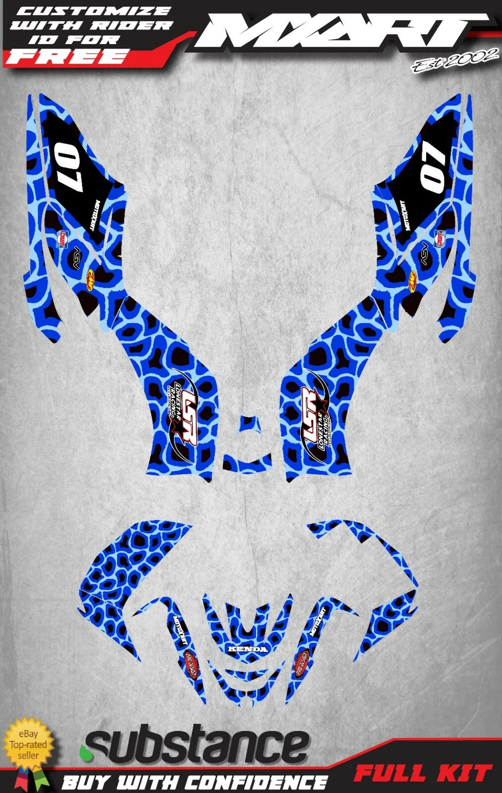 COUGAR STYLE Graphics Kit Decal for Yamaha Raptor 125 (2008-2013)
