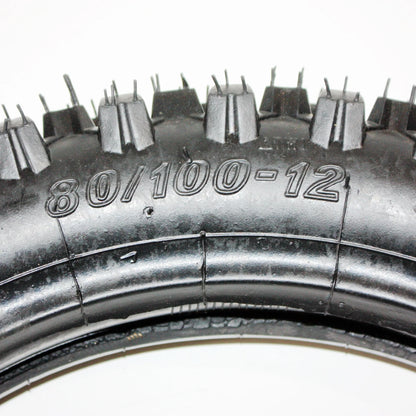 3.00-12 80/100-12 Rear Knobby Tire + Tube for PIT PRO Trail Dirt Bike