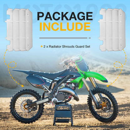 Left + Right Radiator Shrouds Guard Kit for Kawasaki KX125 KX250 (1997–2005)