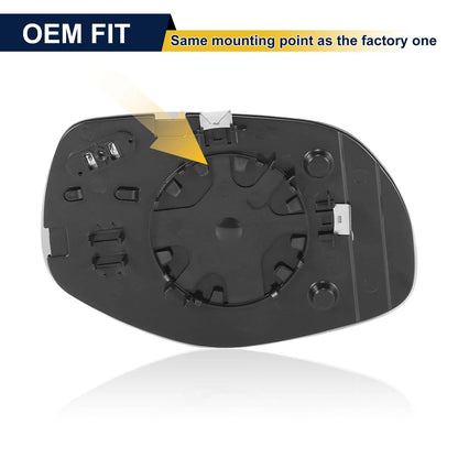 Mirror Glass Heated w Backing Plate Left Side LH for Porsche Cayenne(2008-2010)