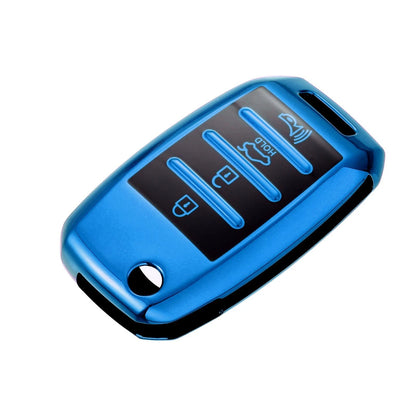 TPU Key Fob Cover Case for Kia Optima, Soul (2013-2018, 2015-2018) Blue