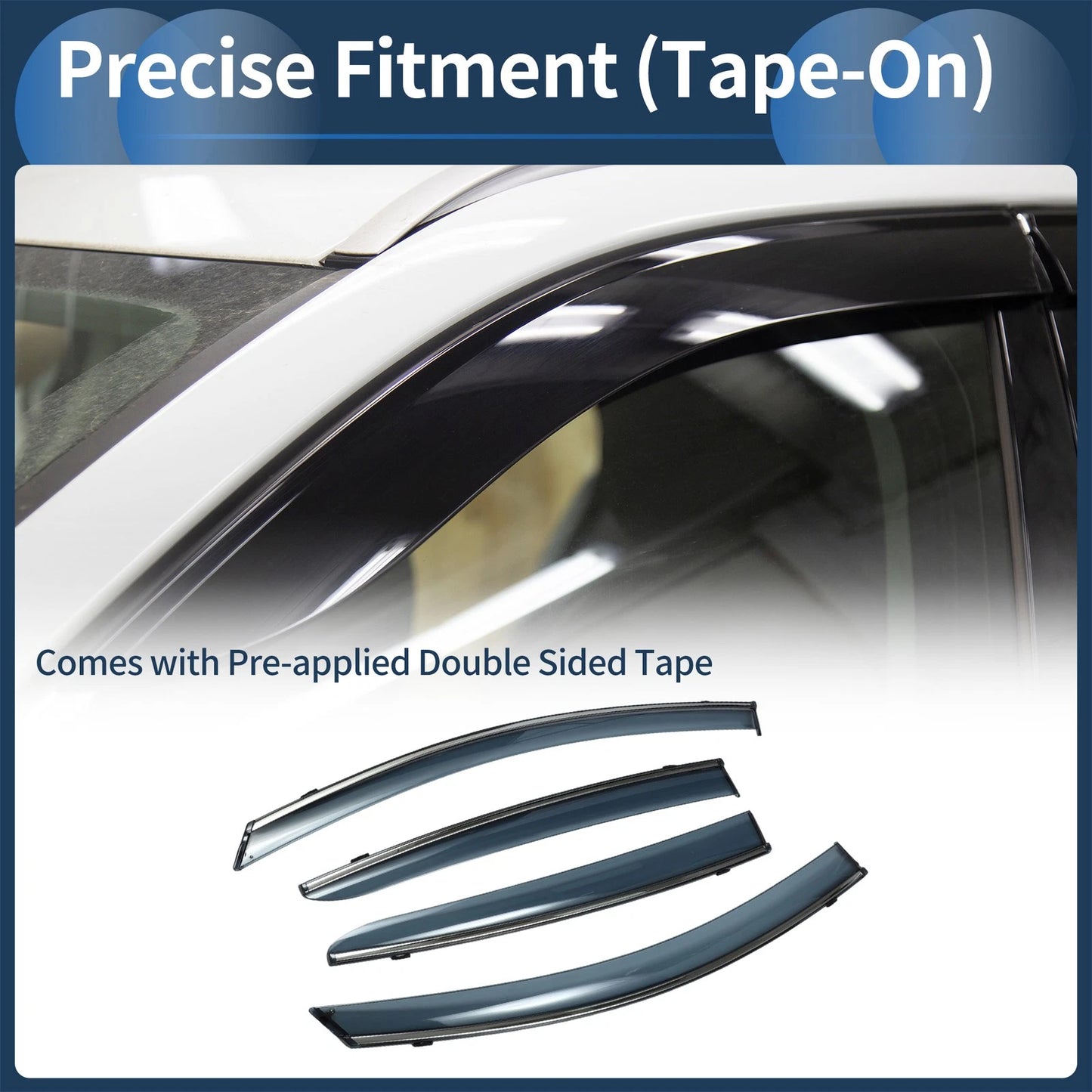 Window Deflectors for Ford Focus Sedan 2019-2023 Side Vent Visors Black