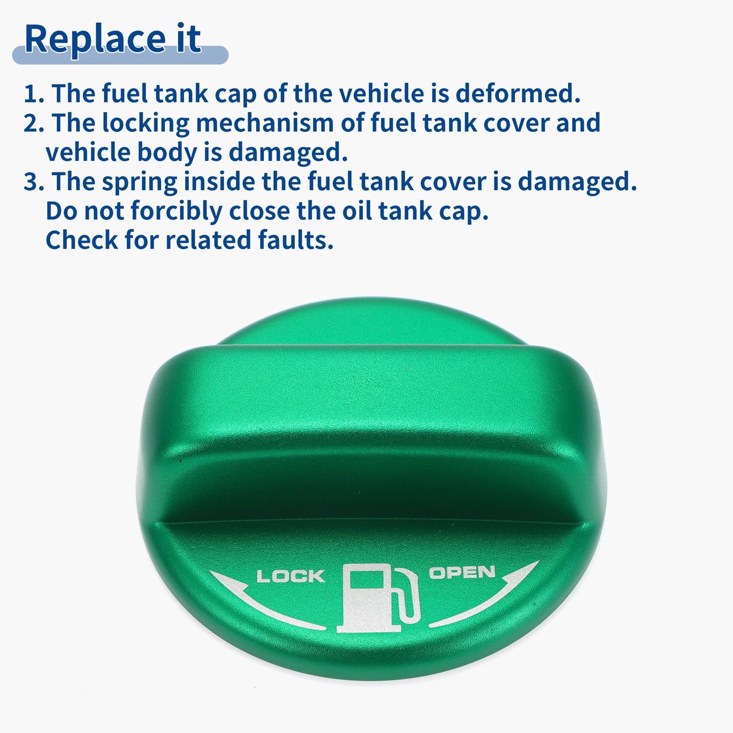 Metal Gas Fuel Tank Cap Cover Sticker Green for Toyota Hiace 200 Series (2005-2023)