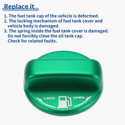 Metal Gas Fuel Tank Cap Cover Sticker Green for Toyota Hiace 200 Series (2005-2023)