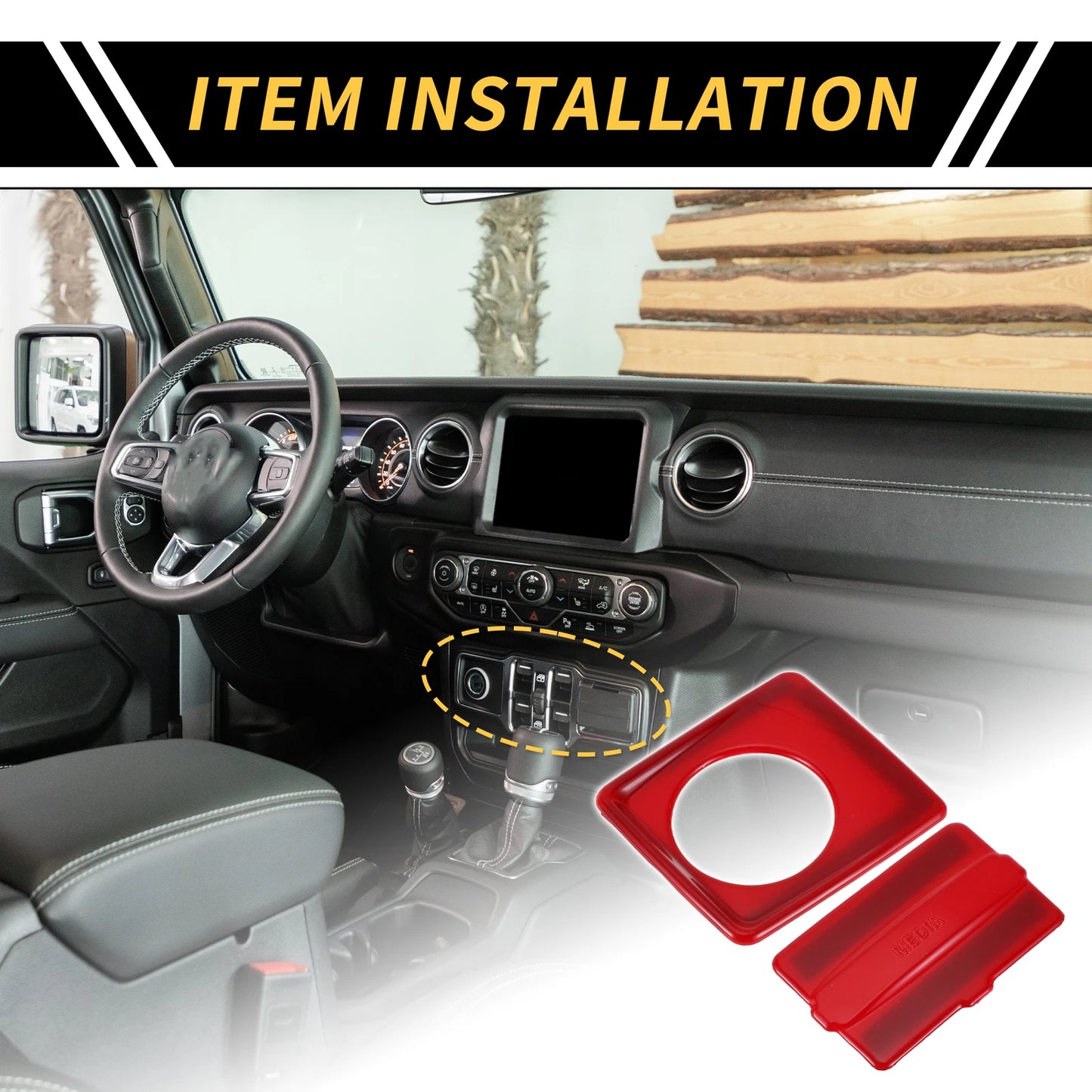 Cigarette Lighter USB Socket Panel Cover for Jeep Wrangler JL (2018-2024)