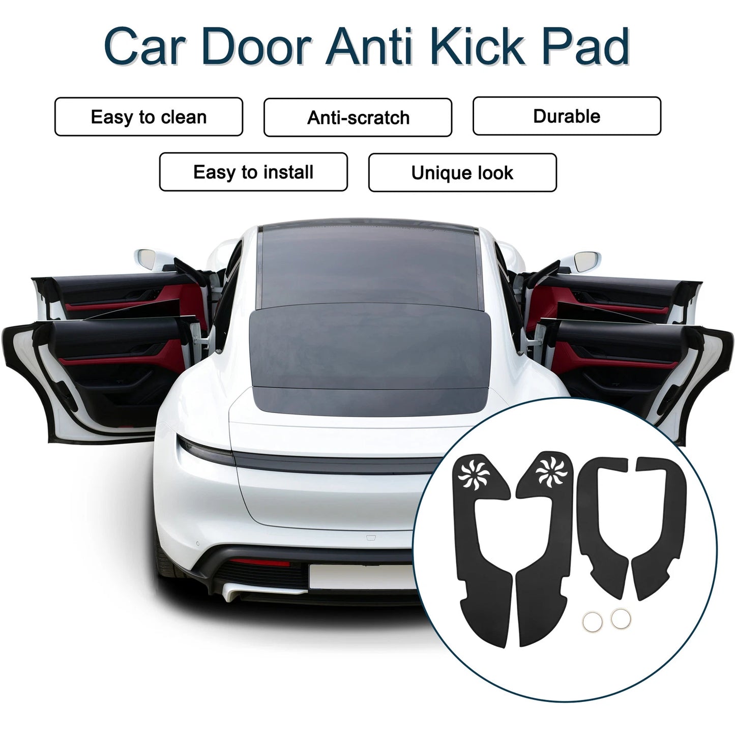 Black Anti Kick Pad Sticker Protector for Lexus ES ES350 ES300h (2019)