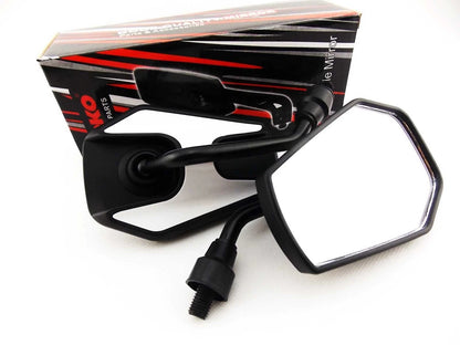 Black White Hex Soko Mirrors for Honda C100EX EX5 (1986-2015)