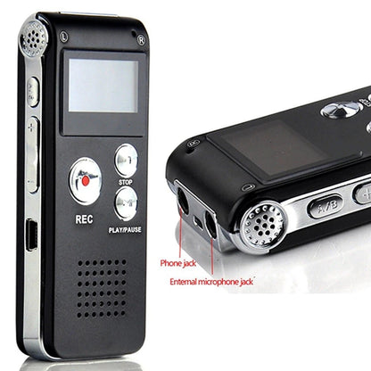 8GB Digital Audio Voice Recorder for Black (No Year Specified)