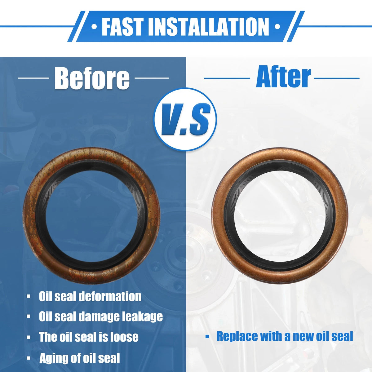2 x Engine Rear Crankshaft Oil Seals for Toyota 4Runner (1984-2002)