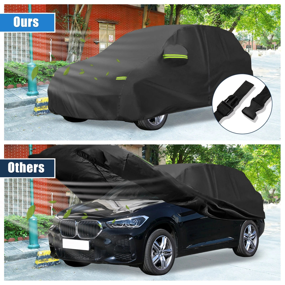 Waterproof Car Cover with Zipper for BMW X1 (2009-2023) Black