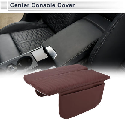 Center Console Cover with Storage Bag for BMW X5 (2019-2024) Dark Red