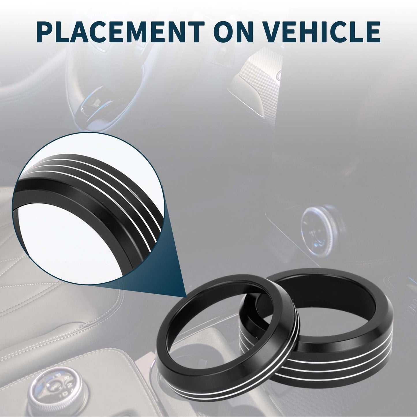 Gear Shift Switch Knob Cover Ring for Ford Mach-E (2021-2024) - 2 Pcs