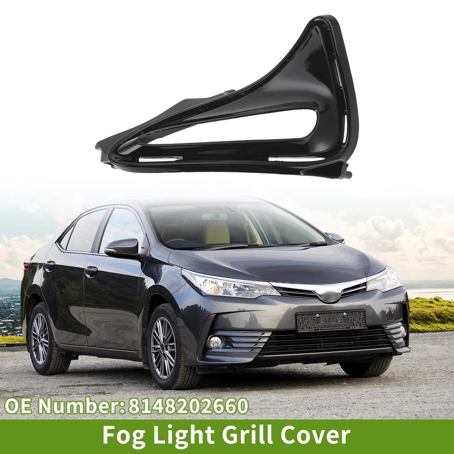 1 Pc Front Left Fog Light Grill for Toyota Corolla (2017–2018)