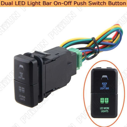 12V Dual LED Light Bar Switch for Toyota