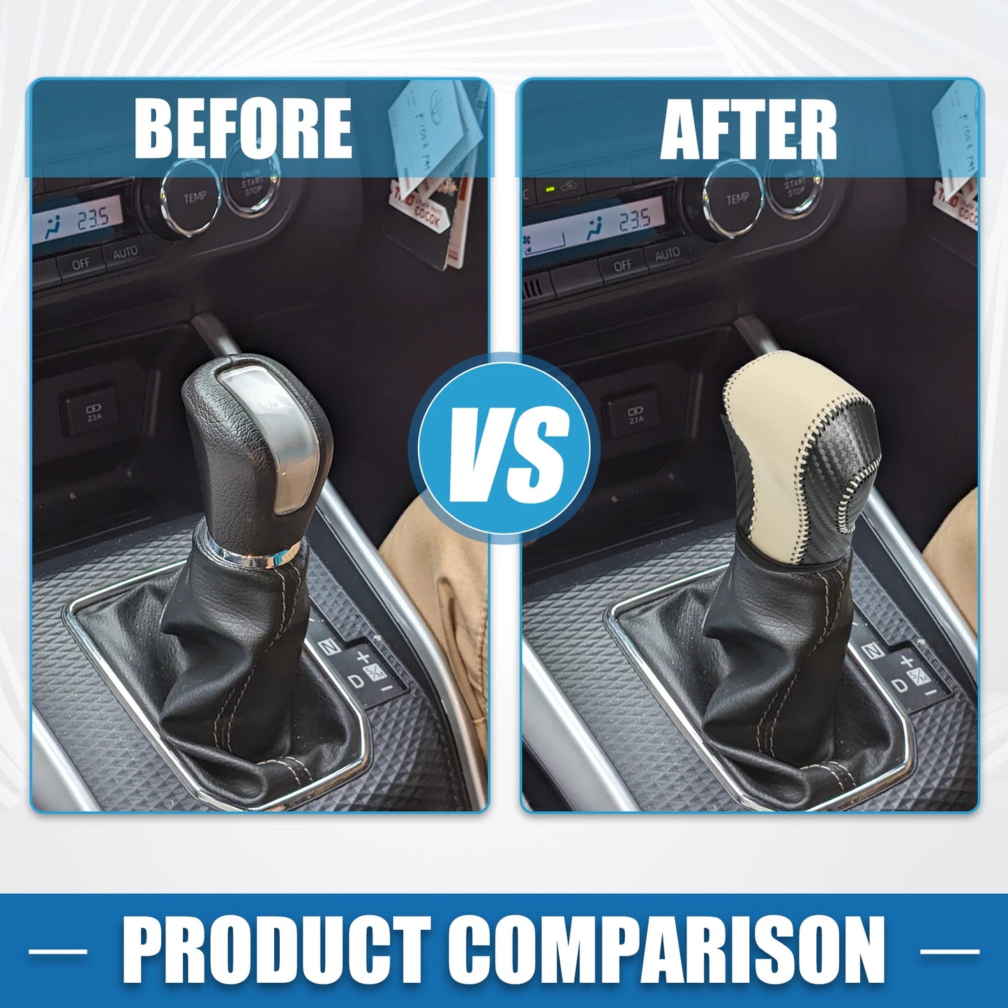 Carbon Fiber Gear Shifting Knob Cover Trim for Toyota