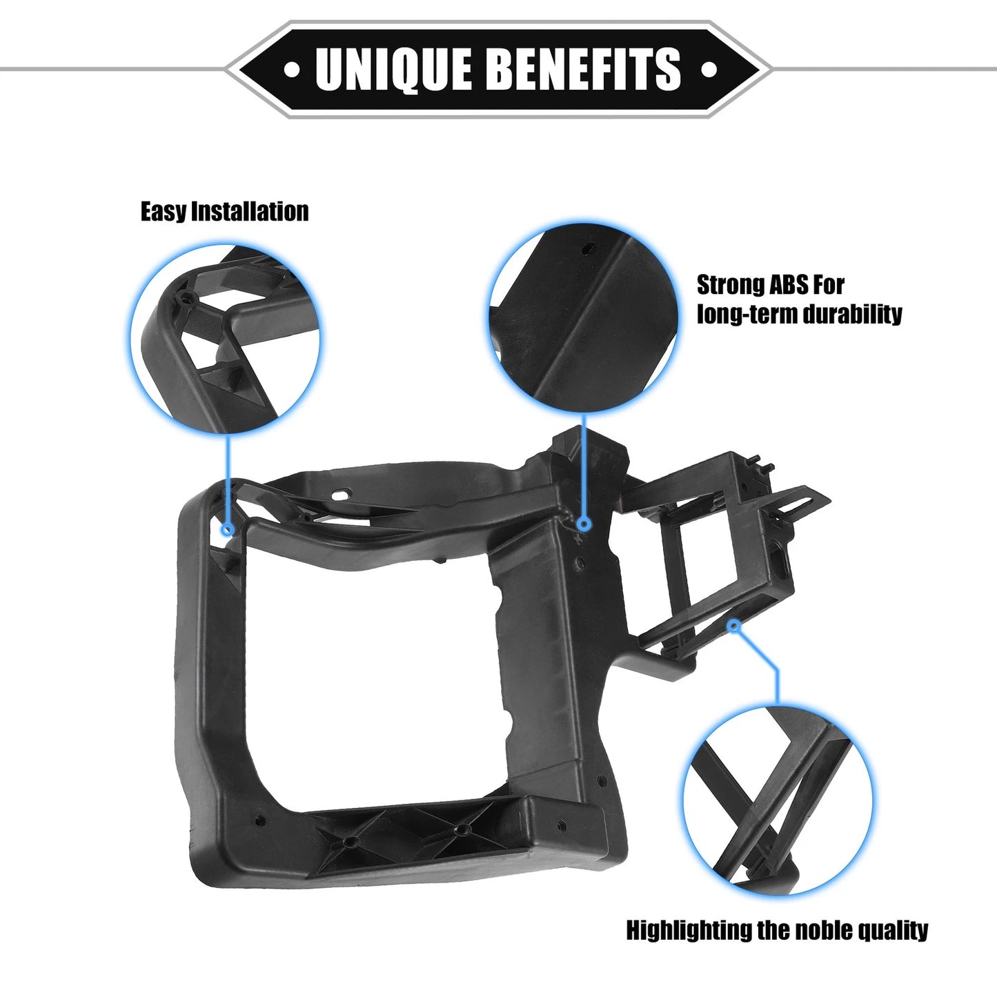 Right Headlight Bracket for Jeep Cherokee (2014-2018) Durable Plastic Black