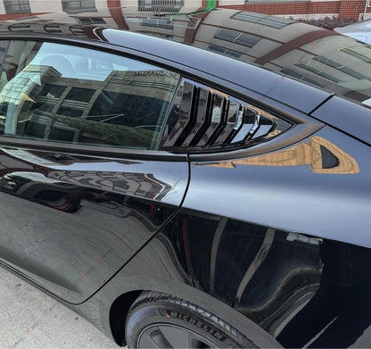 Gloss Black Rear Window Louver Shutter Cover Trim for Tesla Model 3