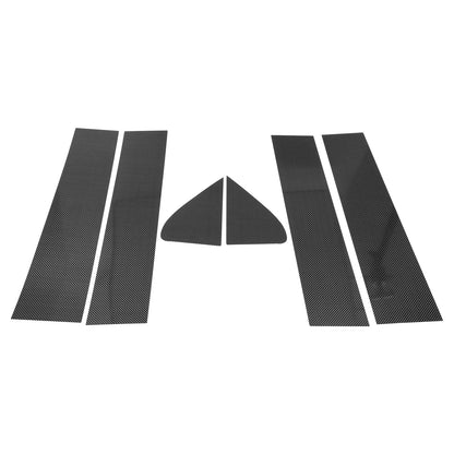 6 x Door Pillar Window Trim Carbon Fiber Pattern Black for Chevy Silverado