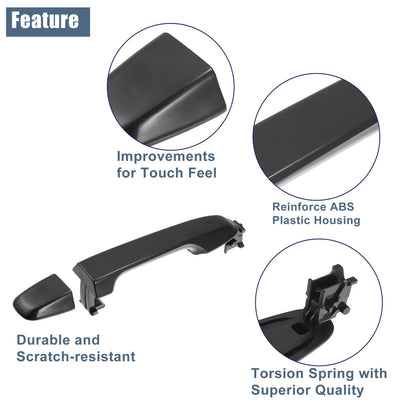 Exterior Door Handle Set for Toyota Camry 2012-2017 Black 2 x Handles