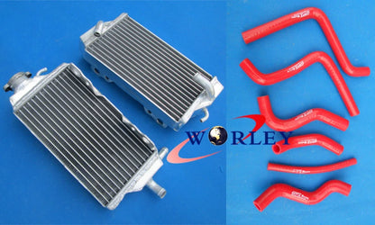 Aluminum Radiator + Red Silicone Hose for Honda CR125R (2000-2001)