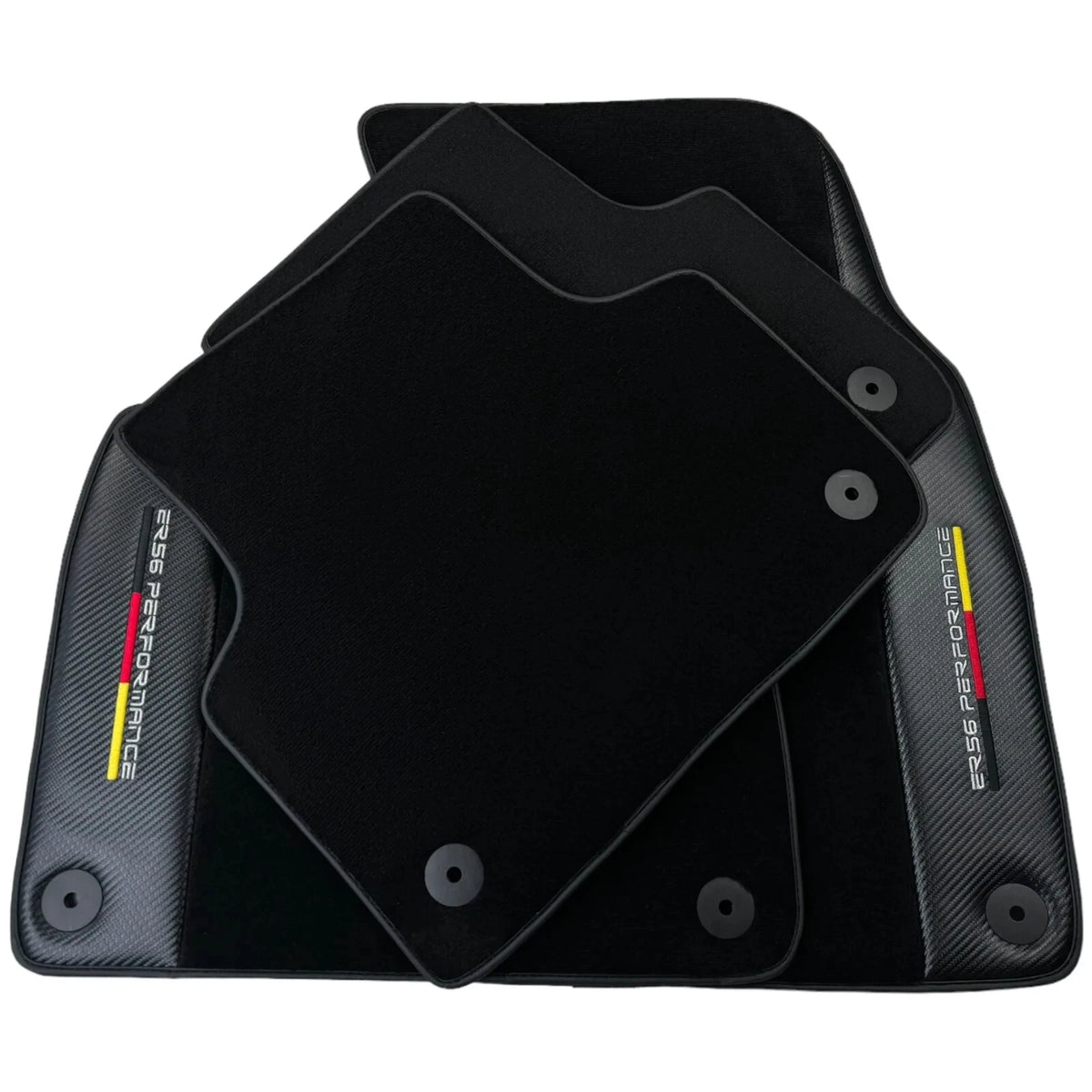 Black Floor Mats for Audi A4 Allroad Quattro (2020-2024) with Carbon - 2 x