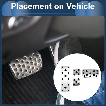 3 x Foot Accelerator Pedal Covers for Subaru Forester (2006-2018) Silver Tone