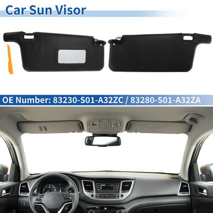 Left & Right Sun Visors for Honda Civic (1996-2000) Black  No.83230-S01-A32ZC