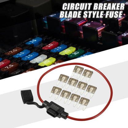 7.5A Mini Blade Style Fuse Set with 16 AWG Holder for Car