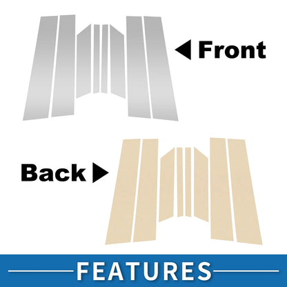 8 x Door Pillar Window Trim for Ford Territory (2019-2021) Silver Tone