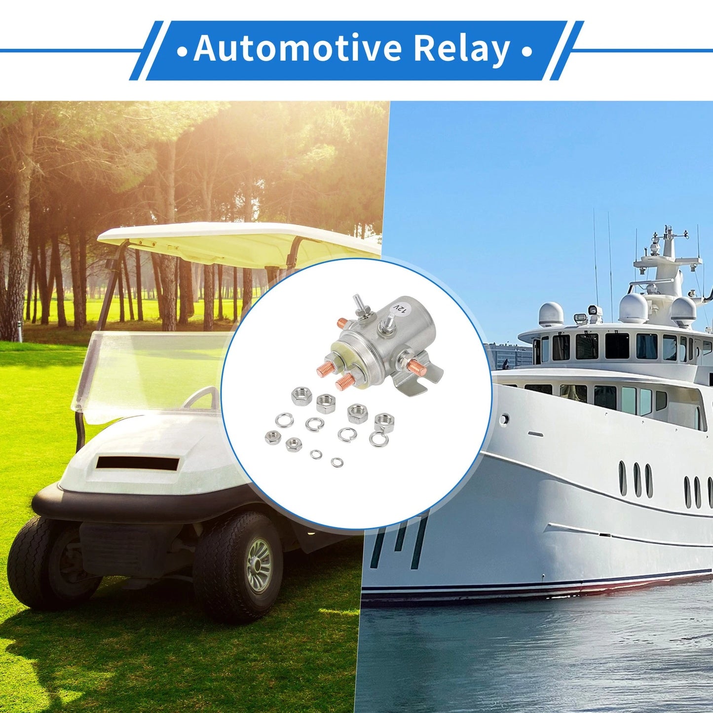 Solenoid Relay 12V 150A 6-Terminal for Golf Cart Marine Boat
