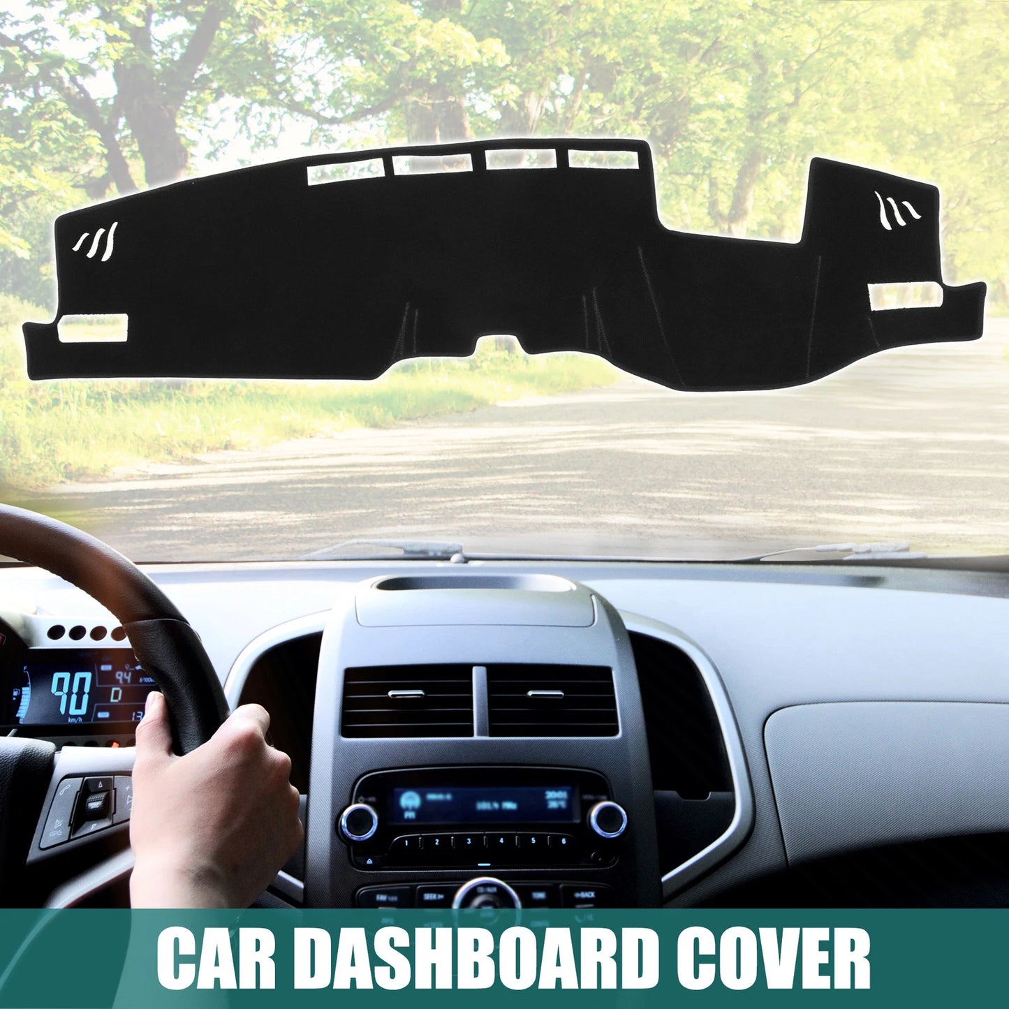 Black Dashboard Cover Mat for Toyota Harrier 80 Series (2020-2022)