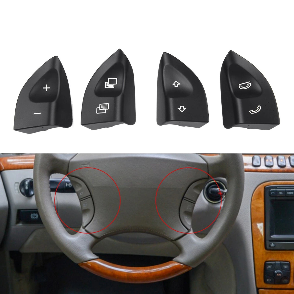 Switch Cover for Mercedes W220 W215 Steering Wheel (2003–2006)
