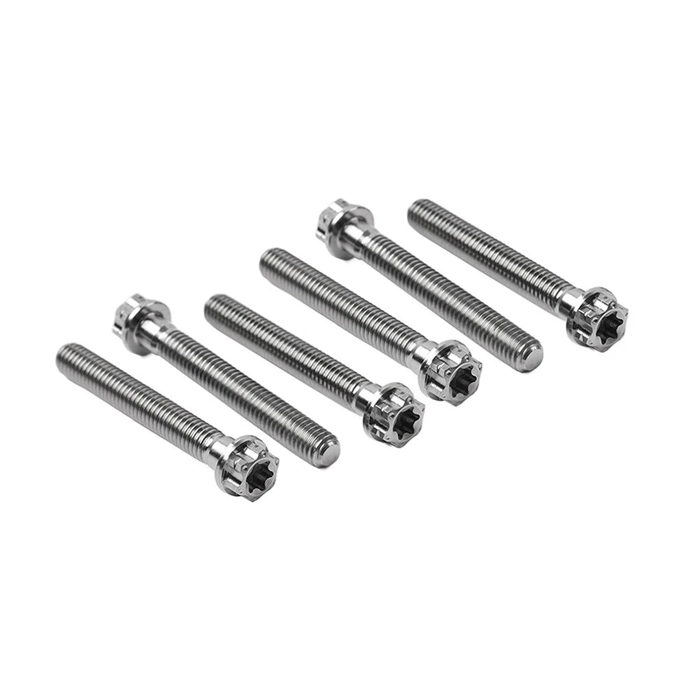 6pcs M6x55mm Titanium Torx Head Flange Screws for Motorcycle Bike