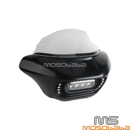 LED Headlight Fairing Windshield w/ Turn Signals for Harley Softail Fat Bob (2018-2023)
