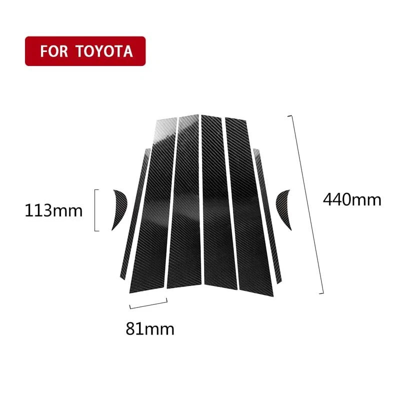 Car Carbon Fiber B Pillar Sticker Cover Moulding Trim Fit for Toyota Camry 2018+