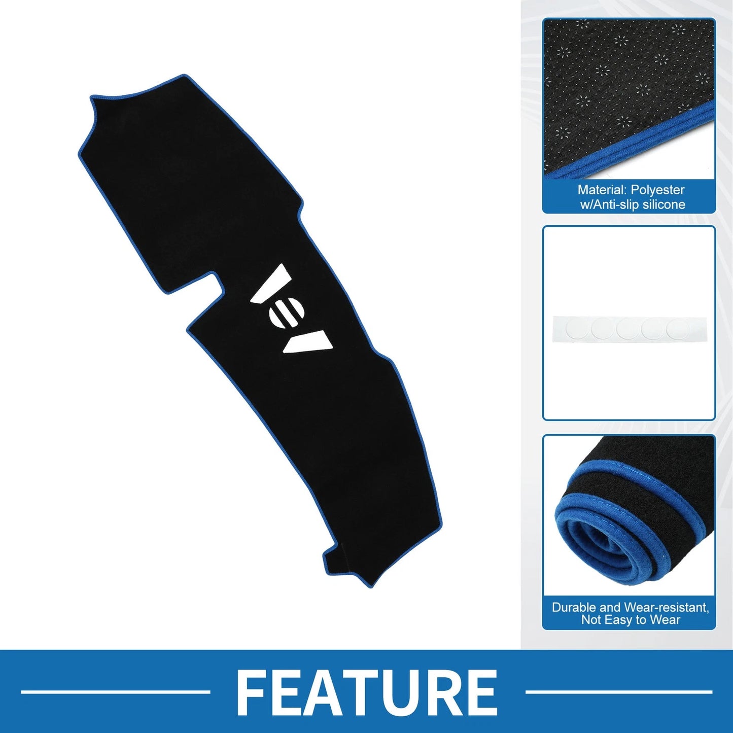 Dashboard Cover Mat for BMW X5 2023-2024 Sun Protector Black Blue