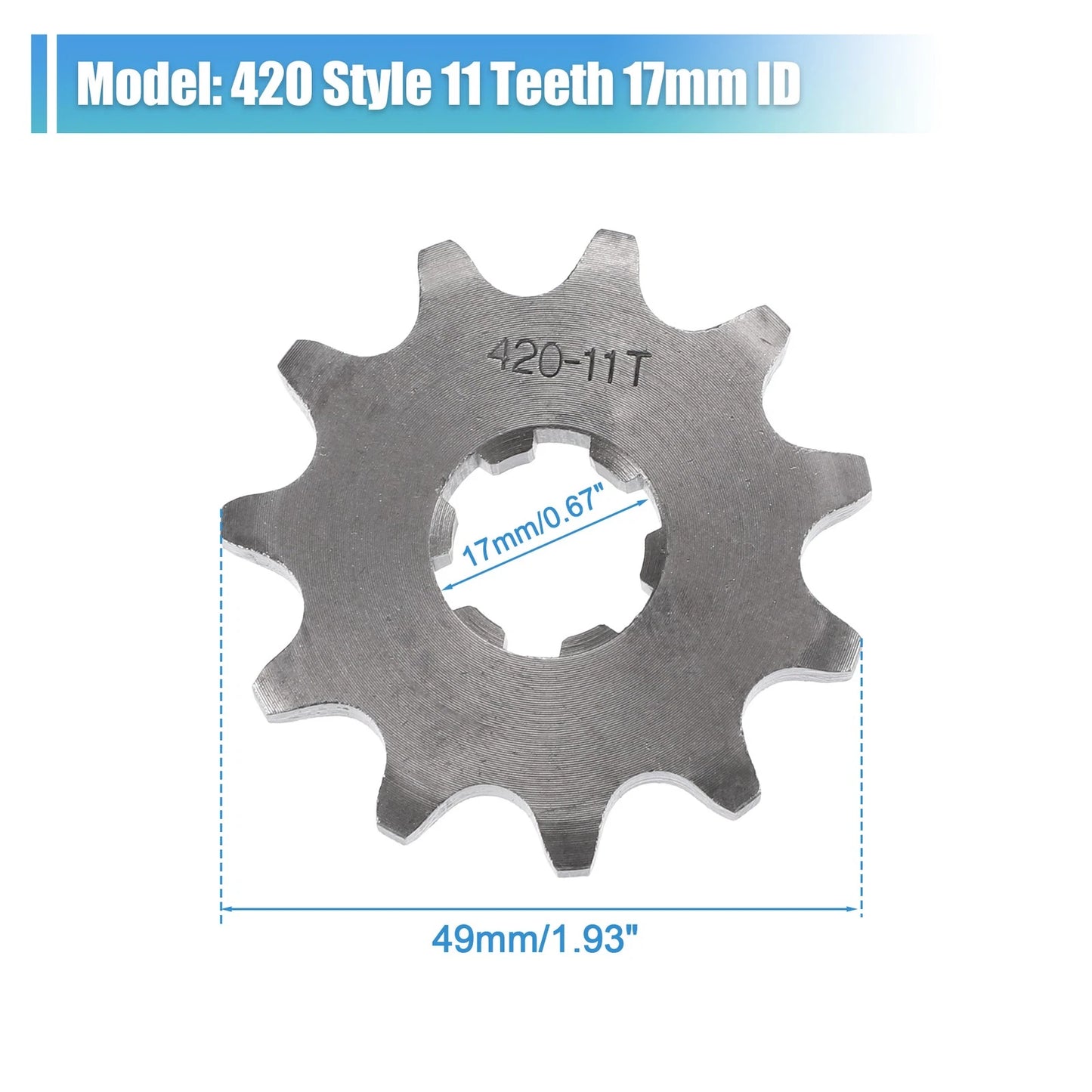 Sprocket Set / 11T 17mm ID / Front Engine Sprocket for Dirt Pit Bike ATV