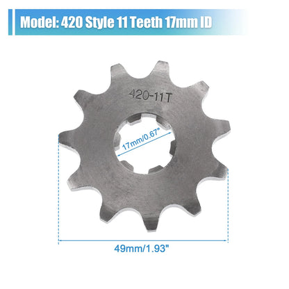Sprocket Set / 11T 17mm ID / Front Engine Sprocket for Dirt Pit Bike ATV