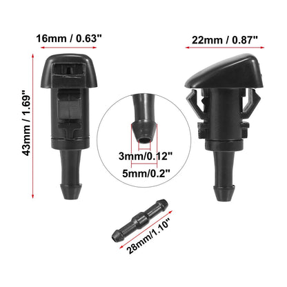 4 x Front Windshield Washer Nozzles for Dodge Caliber (2007 - 2012)