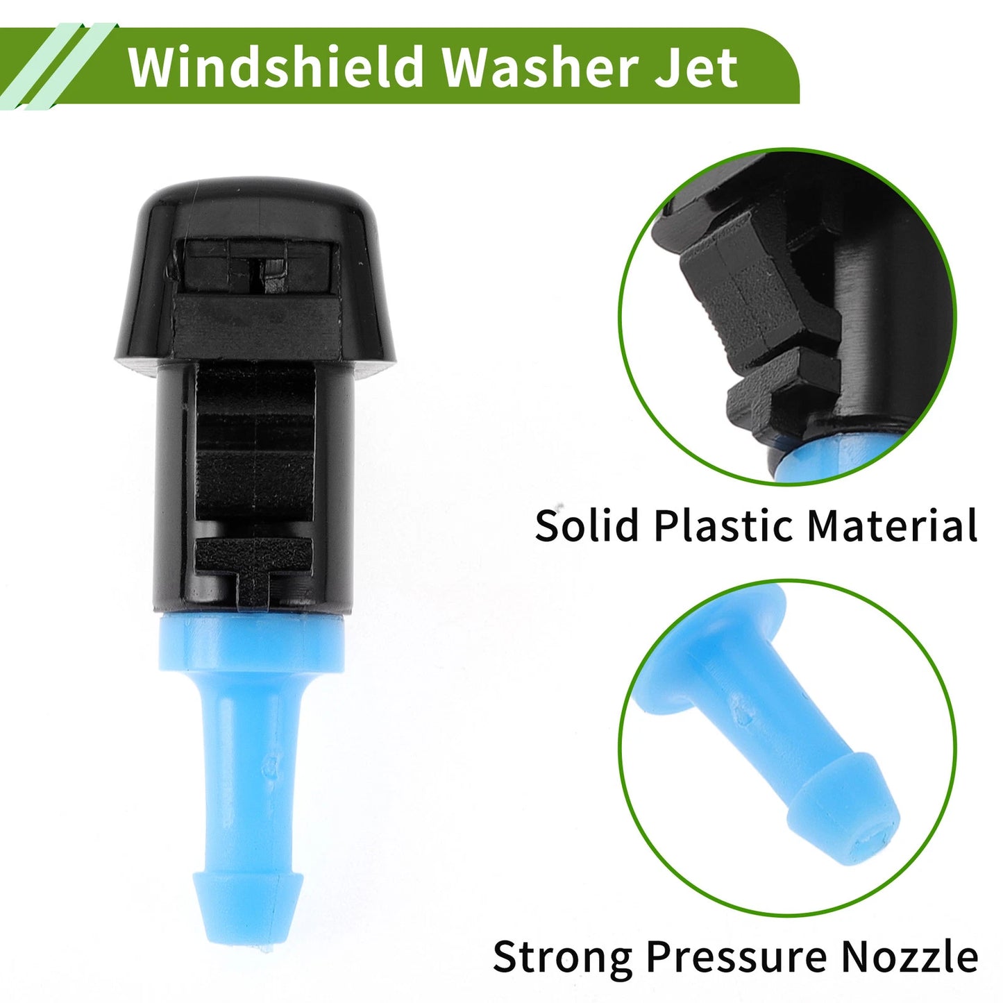 Windshield Washer Nozzle w/ Hose Connector for Dodge 1 Set