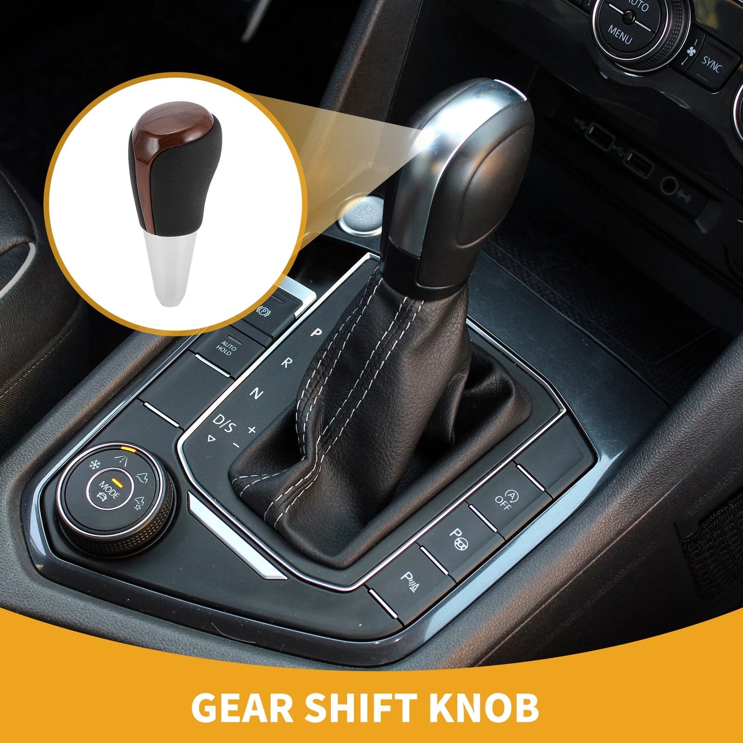 Faux Leather Gear Shifter Knob for Toyota Prius C (2012-2017)
